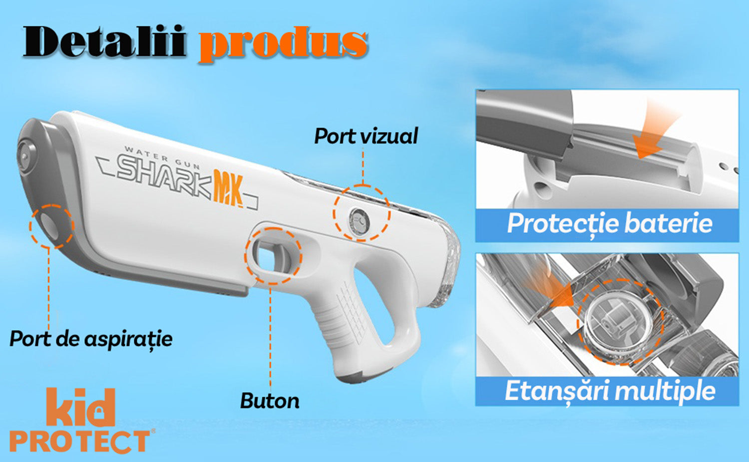 Pistol cu Apa Electric KidProtect SplashForce Pistol cu Apa Electric KidProtect SplashForce